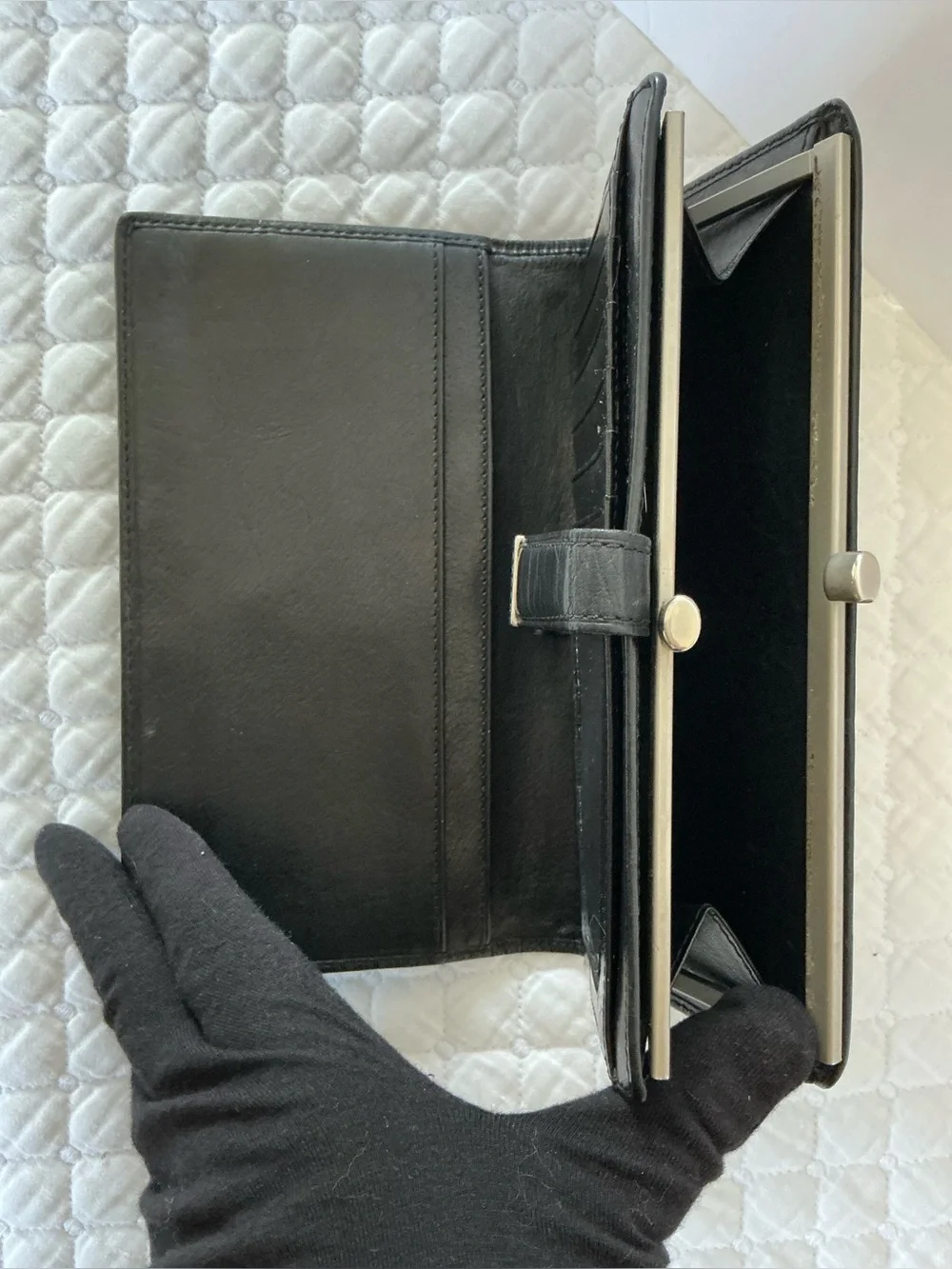 COACH Black Leather Men's Card Holder with Embossed Logo